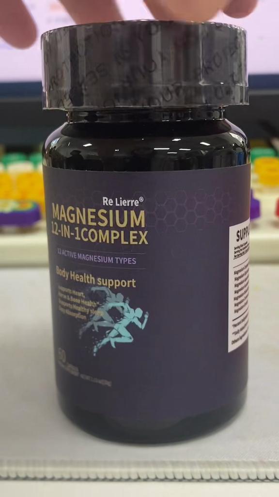 Glycinate de Magnésium 700MG Complexe 12-en-1 | Haute Absorption | Soutient les Os, les Articulations, le Cœur, le Sommeil & la Relaxation